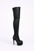 Women's Black Matte Thigh High Over The Knee Stiletto Boots Zip 14777