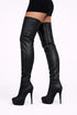 Women's Black Matte Thigh High Over The Knee Stiletto Boots Zip 14777