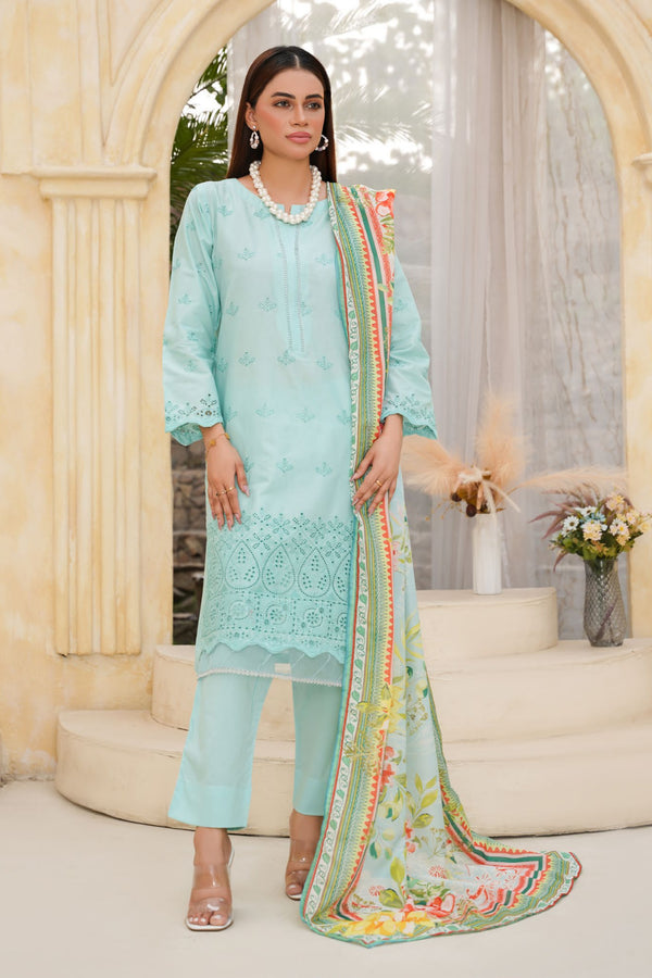 Bin Saeed Embroidered Chickenkari Lawn Suit BS-107