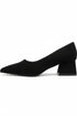 Women's Black Block Heel Court Shoes G-225-3