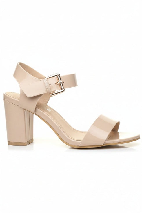 Low Block Heel Sandals Nude Pat G 1840