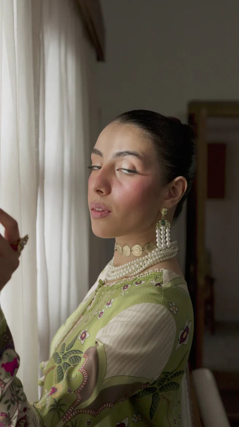 Qalmkar Jacquard Digital Printed Suit QW-07 (B) TAHLIA