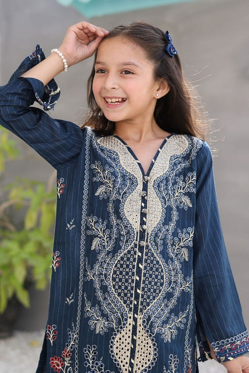 Nau Bahar Kids Khadar Embroidered Suit NB-27
