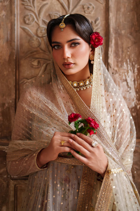 Iznik Embroidered Net  Suit UE-548