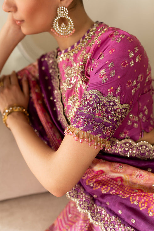 Baroque Embroidered Silk Suit UF-4163