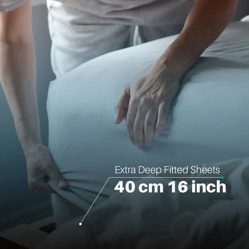 200 Thread Count 40cm Fitted Sheet - 100% Egyptian Cotton, White