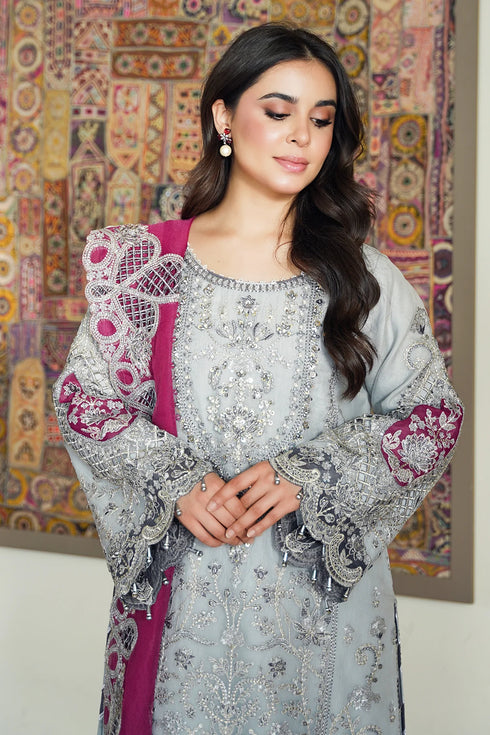 Imrozia Embroidered Organza Suit I-228