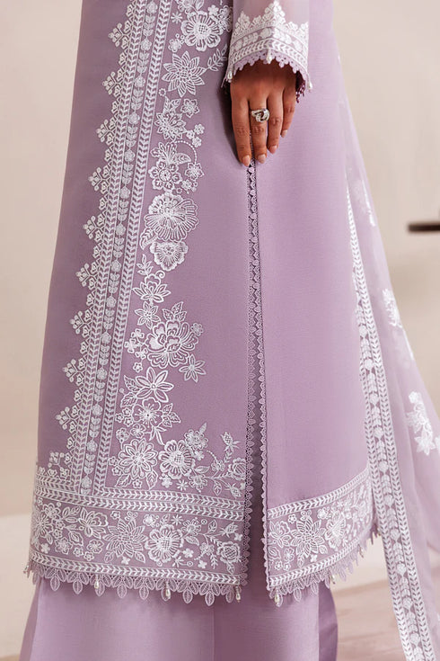 Farasha Embroidered Chiffon Suit Lilac Solace