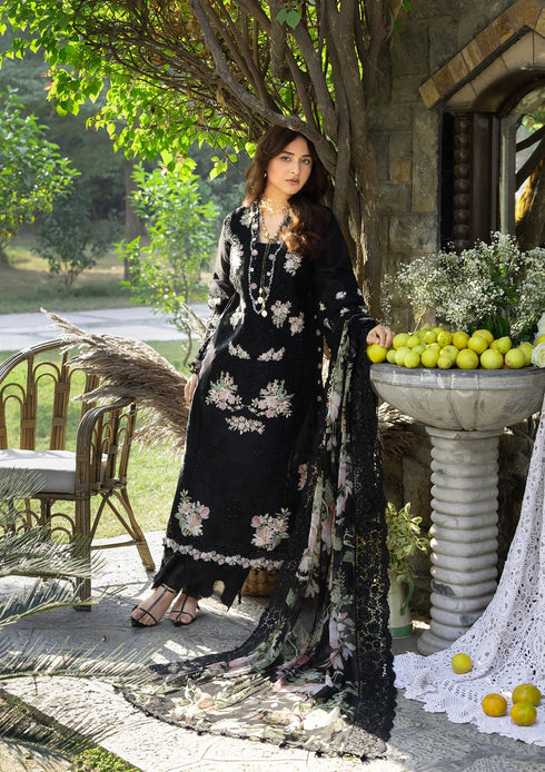 Elaf Embroiderd Lawn Suit ELY-2B MIDNIGHT BLOSSOM