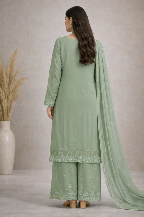 Baba Posh Embroidered Chiffon 3PC Suit BP-16