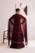 Farasha Embroidered Chiffon Suit Crimson Grace