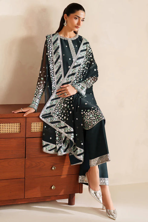 Farasha Embroidered Chiffon Suit Dawn Mist