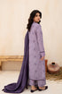 Farasha Digital Printed Khaddar 3 Piece Suit Purple Lilly