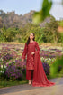 Farasha Embroidered Lawn 3 Piece Suit Red Whisper