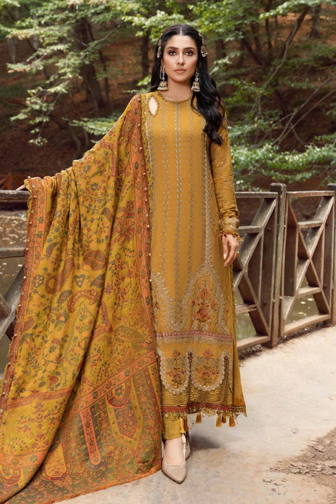 Maria B Embroidered Linen 3 Piece suit DL-1110