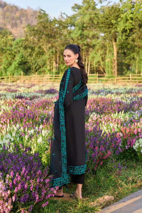 Farasha Embroidered Lawn 3 Piece Suit Moonlit Flora