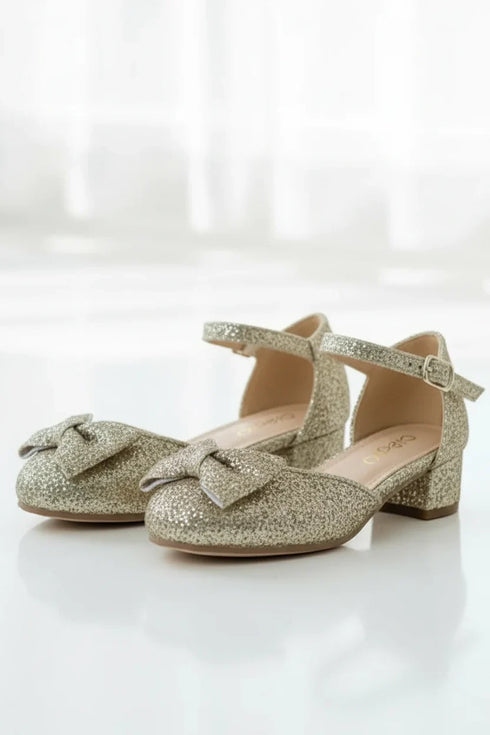 Kids Gold Glitter Shoes BS-608