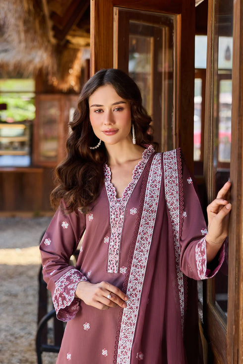 Farasha Embroidered Lawn 3 Piece Suit Velvet Veil
