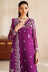 Farasha Embroidered Chiffon Suit Magenta Rose