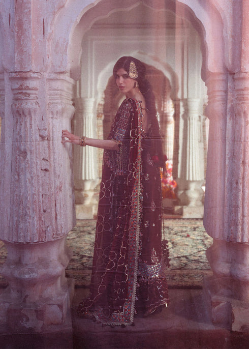 Hussain Rehar Embroidered Chiffon Suit Apsara