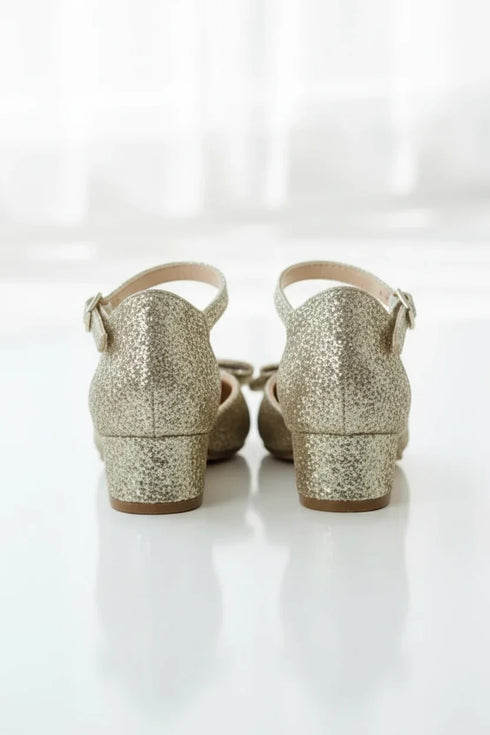 Kids Gold Glitter Shoes BS-608