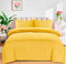 Bedding Set Brushed Microfiber Satin Stripes Easy Care Duvet Cover with Pillowcases - Mustard