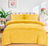 Bedding Set Brushed Microfiber Satin Stripes Easy Care Duvet Cover with Pillowcases - Mustard