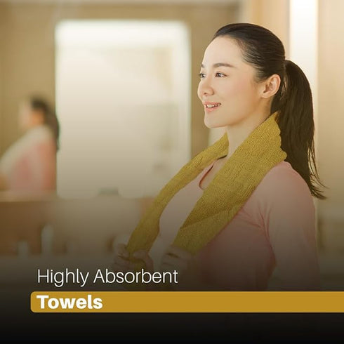 Soft and Premium Egyptian Cotton Towels - 500 GSM Mustard, Set of 8