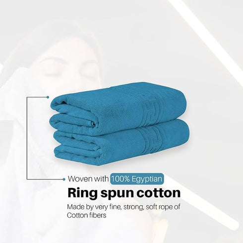 Soft and Premium Egyptian Cotton Towels - 500 GSM Teal, Set of 8