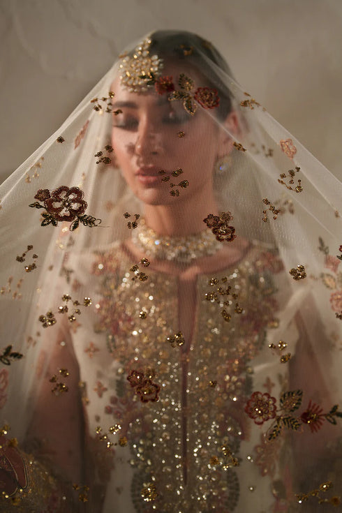 Baroque Embroidered Net Suit UF-4368