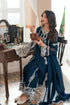 Azure Embroidered Khaddi Net Suit Stellar Blue