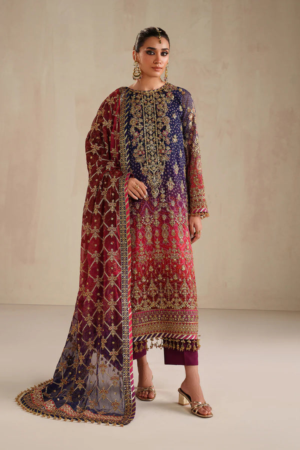 Baroque Embroidered Chiffon Suit UF-4369