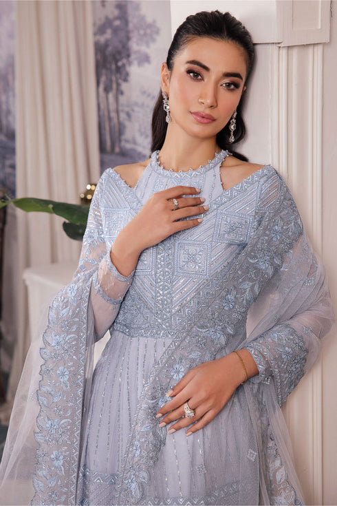 Iznik Embroidered Chiffon 3 piece suit CC-38 IZARA