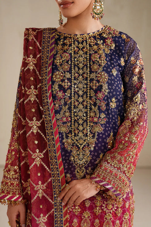 Baroque Embroidered Chiffon Suit UF-4369