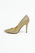 Gold Glitter Stiletto High Heel Court Shoes Pointed Toe 4.5 Inch — BS-12924