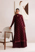 Farasha Embroidered Chiffon Suit Crimson Grace