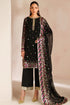 Farasha Embroidered Chiffon Suit Black Cascade