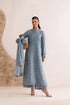Farasha Embroidered Chiffon Suit Pale Slate