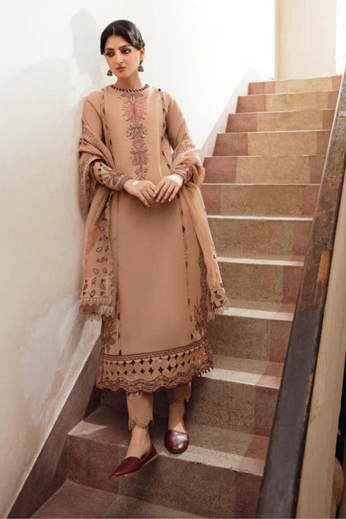 Gisele Embroidered khaddar 3 Piece Suit MOON STONE
