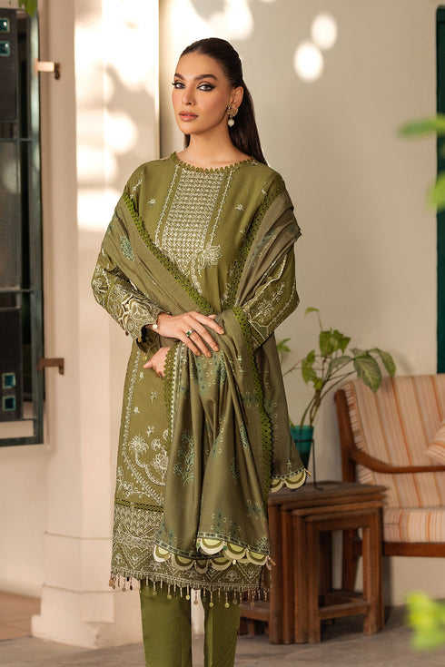 Farasha Embroidered Khaddar 3 Piece Suit Virsa