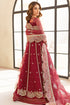 Farasha Embroidered Net Suit Carmine Allure