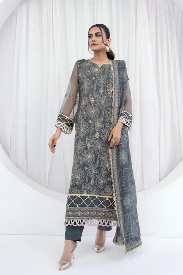 Emaan Adeel Embroidered Organza 3 Piece AL-06