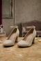 Nude Suede Ankle Strap Heel 1829