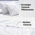 Bedding Set Brushed Microfiber Satin Stripes Easy Care Duvet Cover with Pillowcases - White