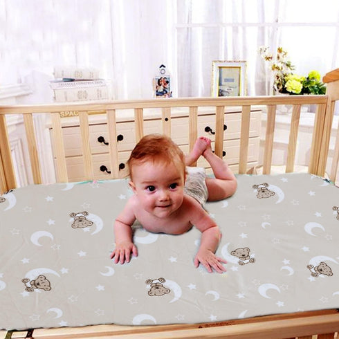 Cot Bed Sheets Super Soft Breathable Polycotton Fitted Sheet - Sleeping Moon Teddy
