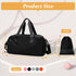 Black GLGHMH Large Gym Bag with Shoe Compartment & Wet Pocket – Lightweight Sports Travel Holdall with 2 Shoe Bags