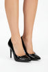 Pointy Toe Court Shoes Black Patent Stiletto Heel Formal Elegant G-924