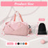 Pink GLGHMH Large Gym Bag with Shoe Compartment & Wet Pocket – Lightweight Sports Travel Holdall with 2 Shoe Bags