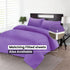Bedding Set Brushed Microfiber Satin Stripes Easy Care Duvet Cover with Pillowcases - Purple