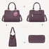 RAINSMORE Purple Handbag for Women – PU Leather Top Handle and Crossbody Bag with Detachable Charm